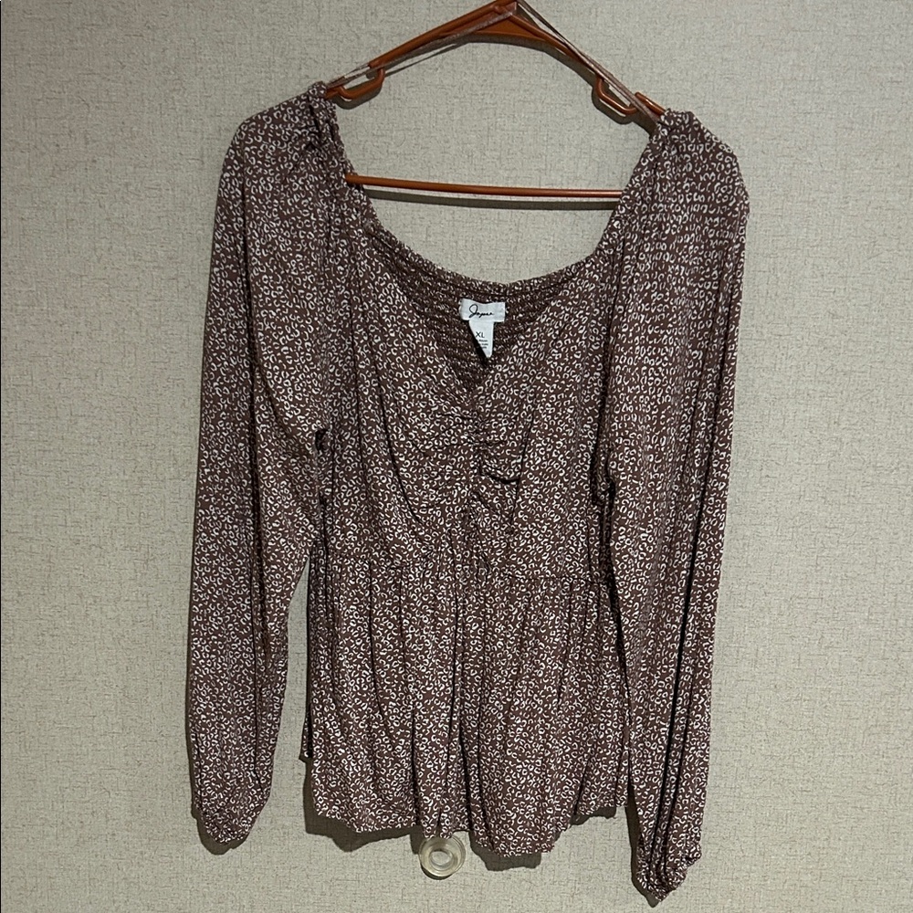 Japna Brown Floral Blouse